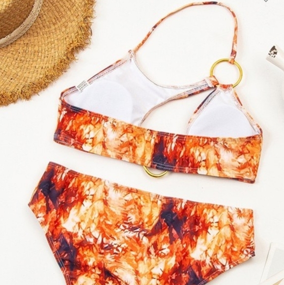 Orange Cut Out High Waist Bikini Set - Picture 4 of 4